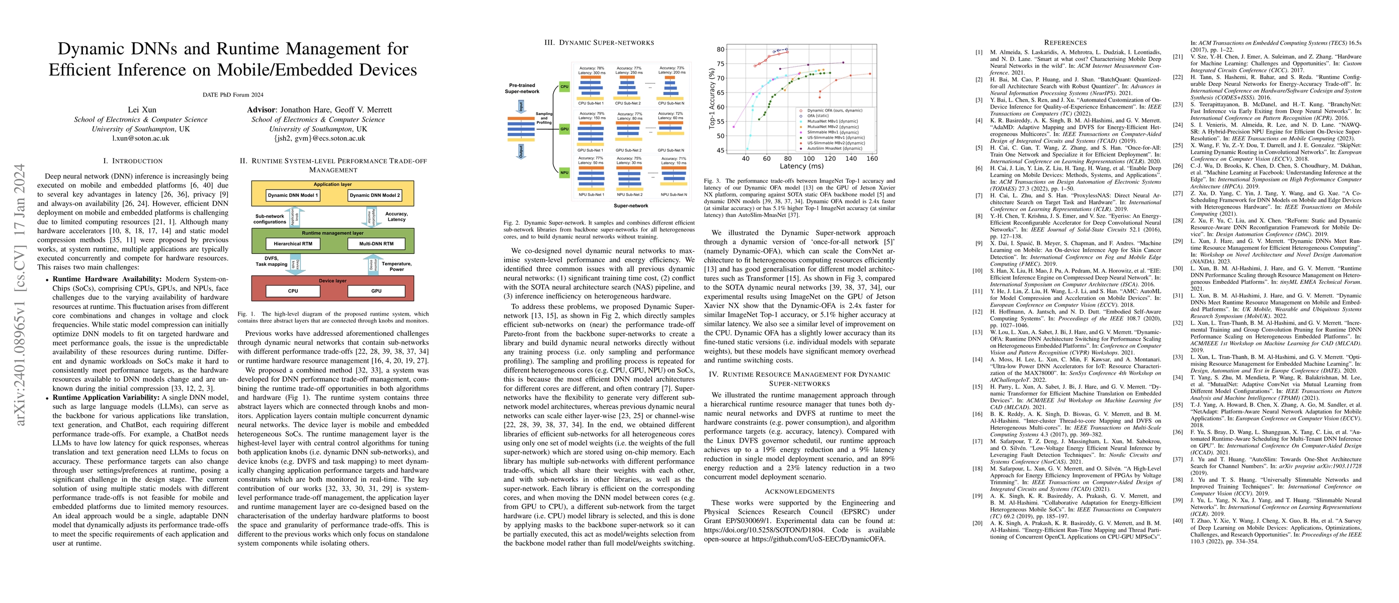 Thumbnail for Dynamic DNNs and Runtime Management for Efficient Inference on
  Mobile/Embedded Devices