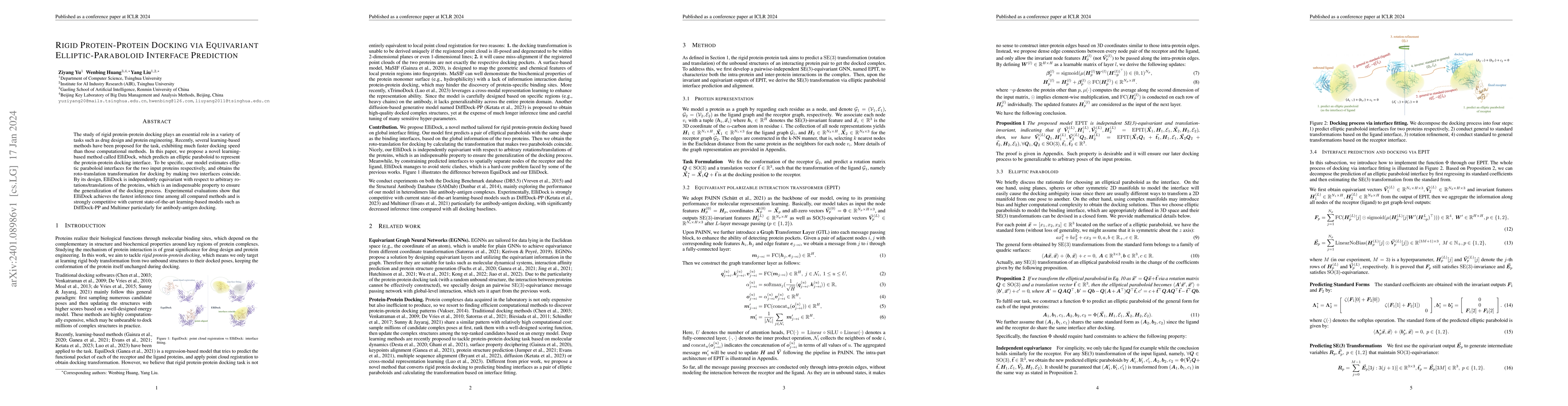 Thumbnail for Rigid Protein-Protein Docking via Equivariant Elliptic-Paraboloid
  Interface Prediction