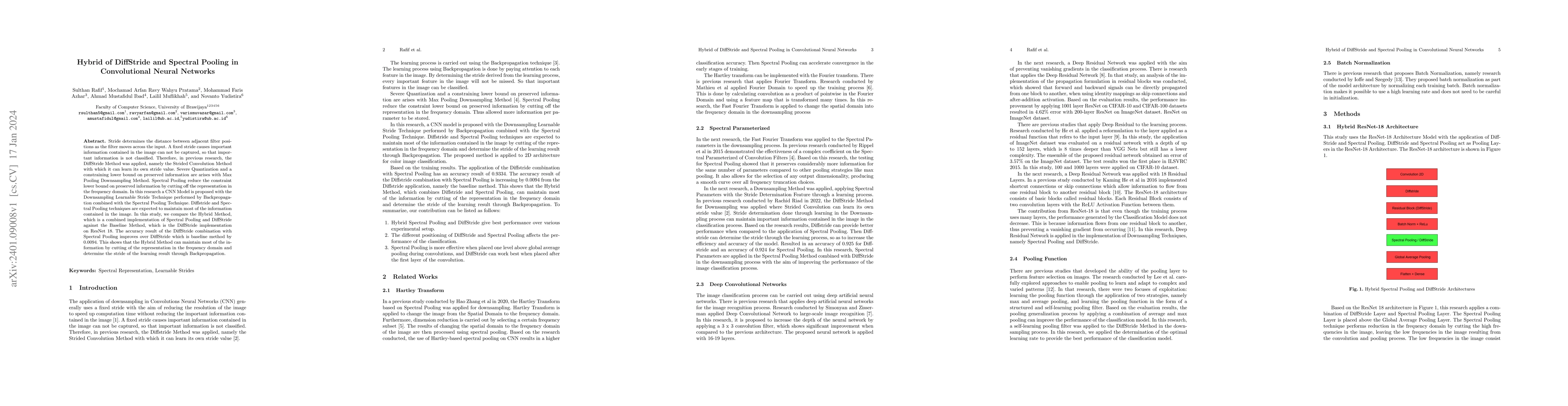 Thumbnail for Hybrid of DiffStride and Spectral Pooling in Convolutional Neural
  Networks
