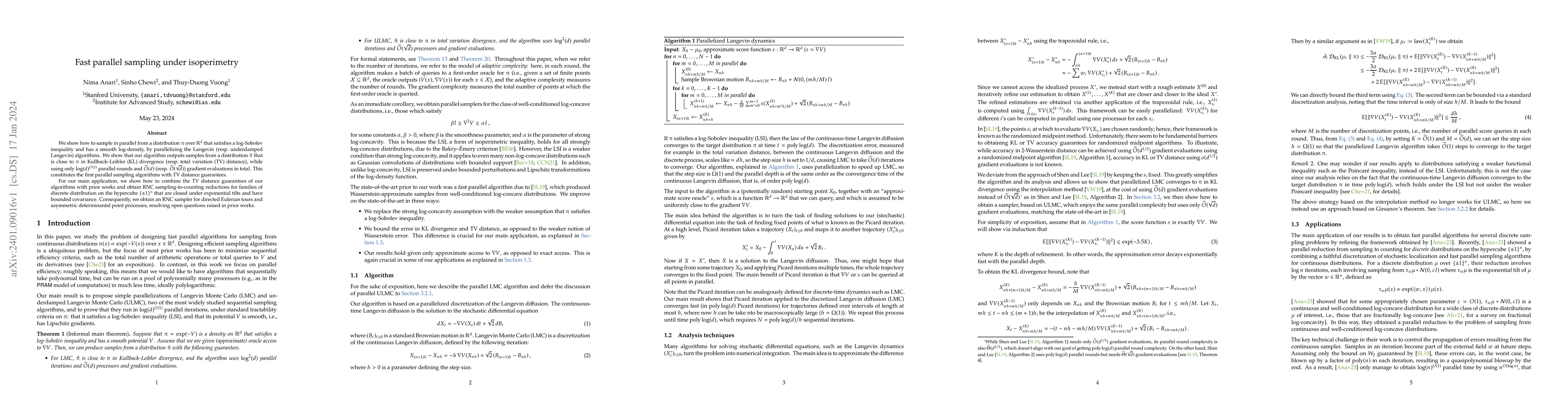 Thumbnail for Fast parallel sampling under isoperimetry