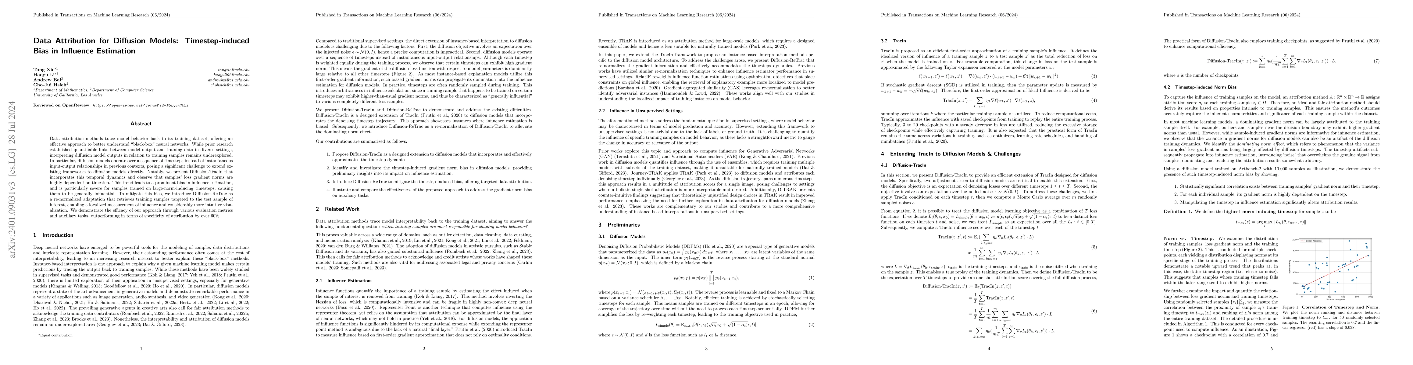 Thumbnail for Data Attribution for Diffusion Models: Timestep-induced Bias in
  Influence Estimation