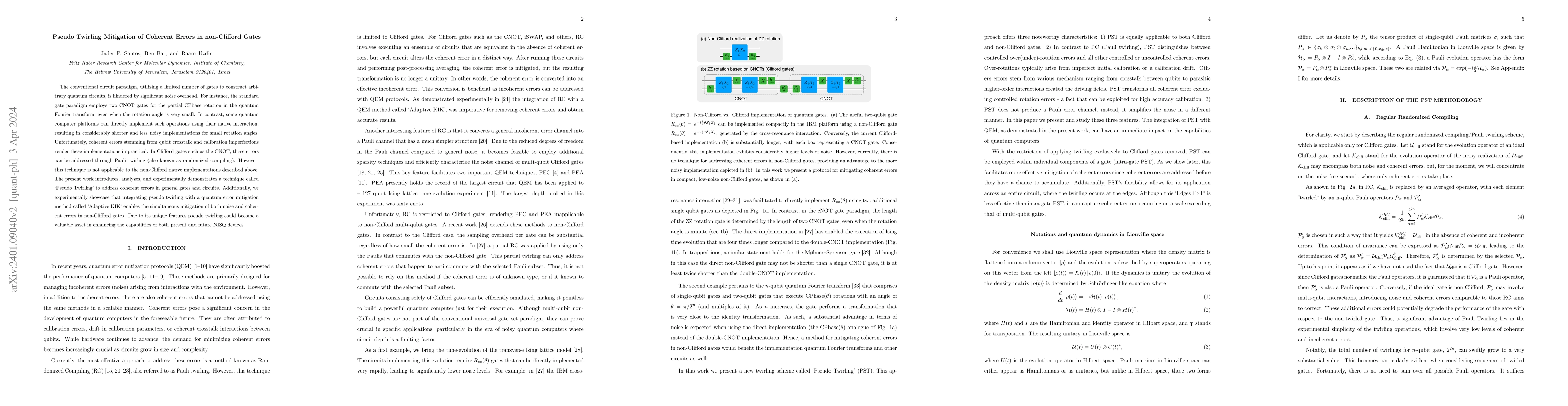 Thumbnail for Pseudo Twirling Mitigation of Coherent Errors in non-Clifford Gates