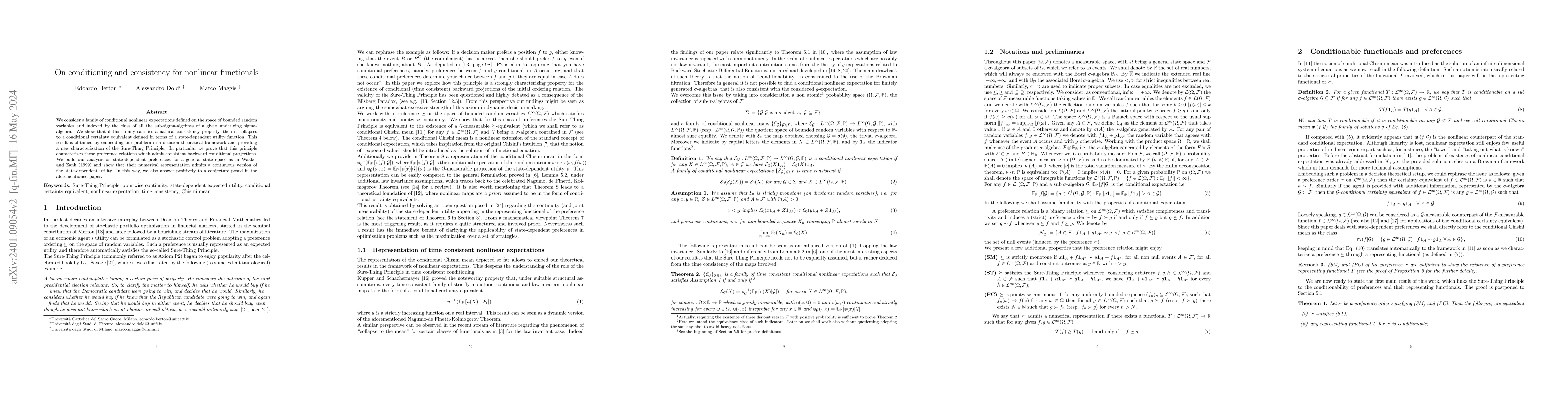 Thumbnail for On conditioning and consistency for nonlinear functionals
