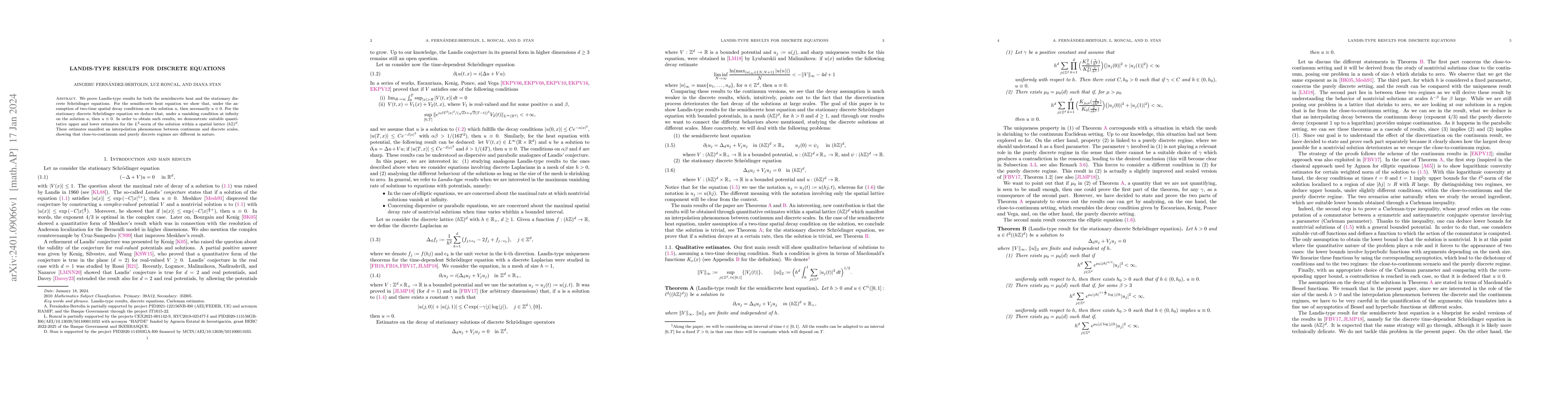 Thumbnail for Landis-type results for discrete equations