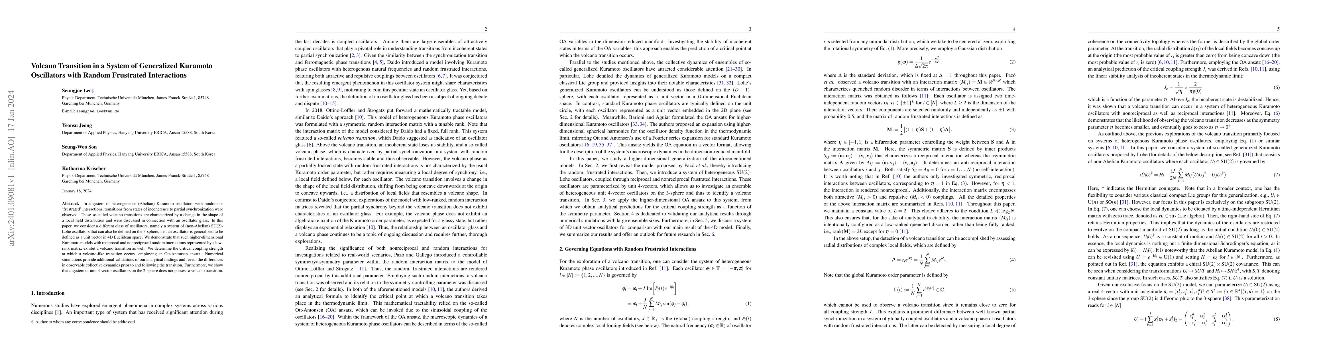 Thumbnail for Volcano Transition in a System of Generalized Kuramoto Oscillators with
  Random Frustrated Interactions