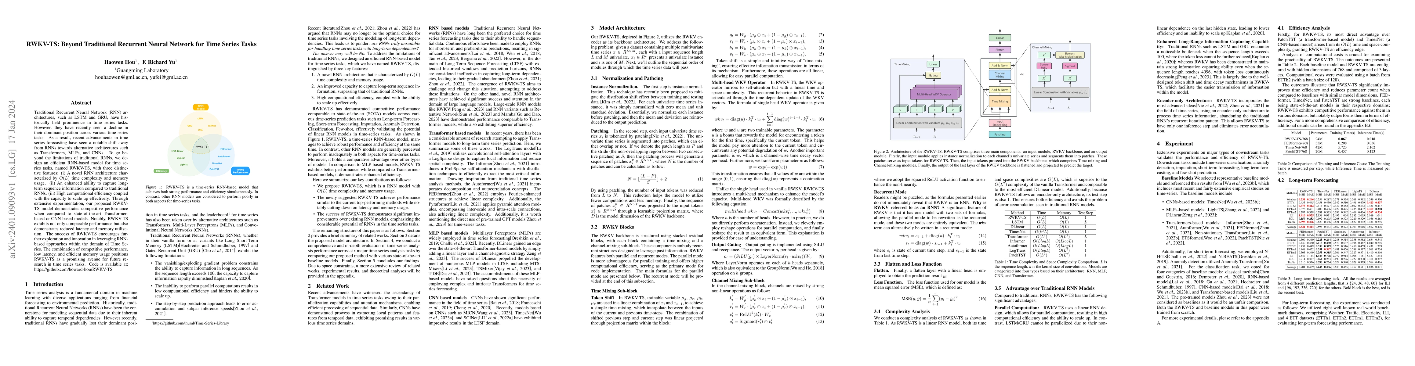 Thumbnail for RWKV-TS: Beyond Traditional Recurrent Neural Network for Time Series
  Tasks