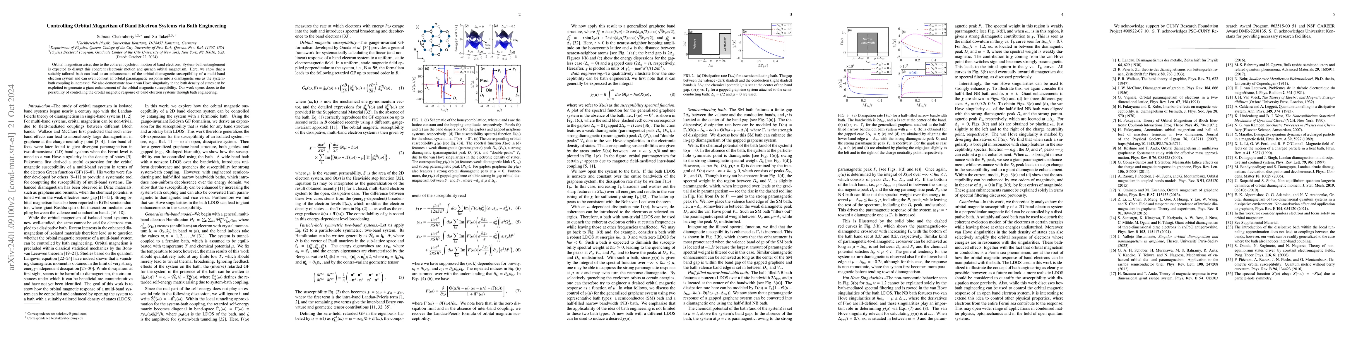 Thumbnail for Controlling Orbital Magnetism of Band Electron Systems via Bath
  Engineering