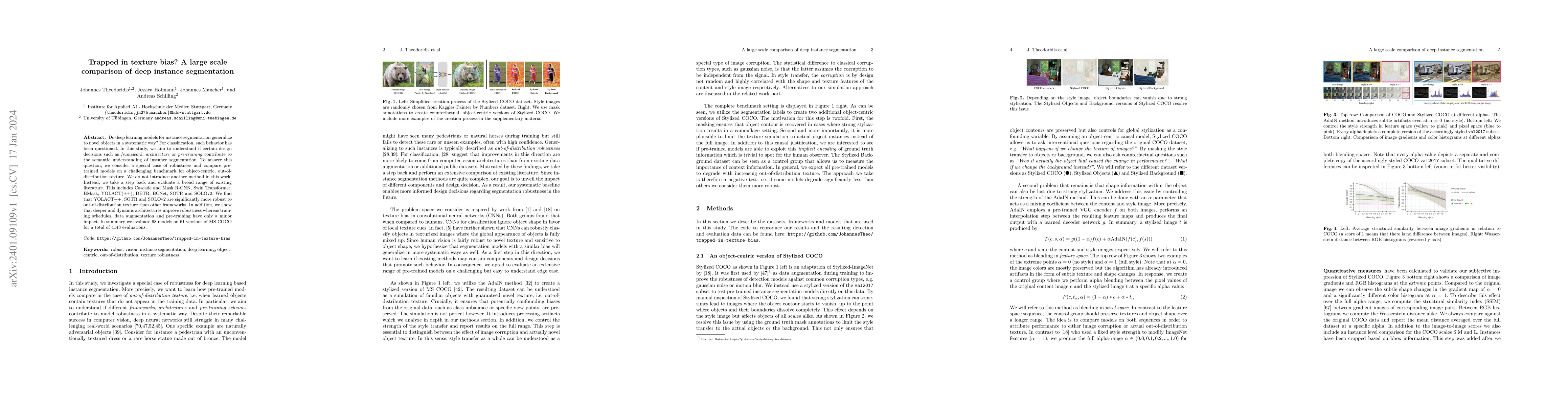 Thumbnail for Trapped in texture bias? A large scale comparison of deep instance
  segmentation