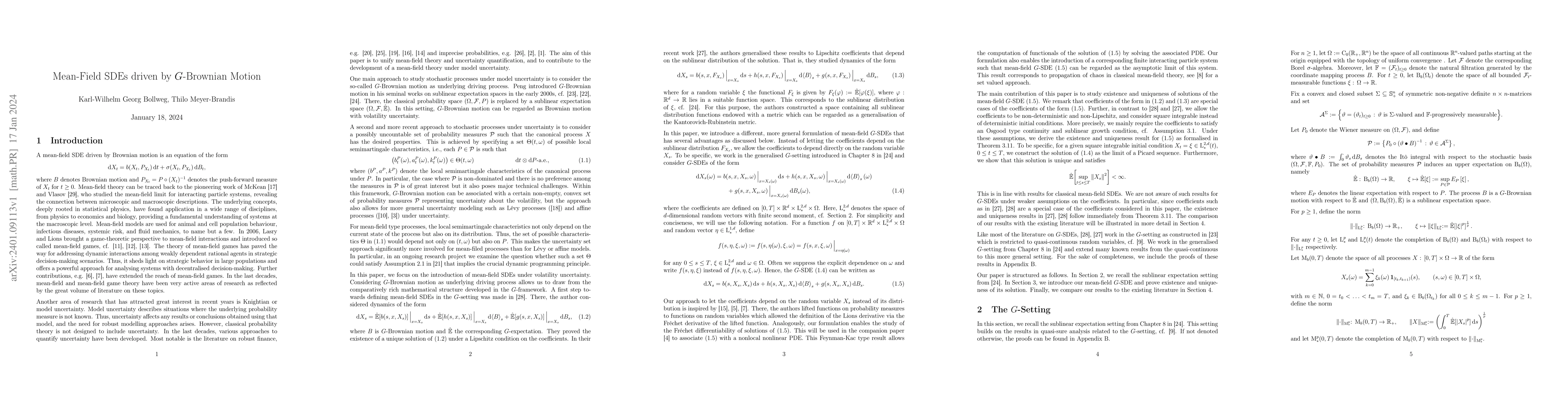 Thumbnail for Mean-Field SDEs driven by $G$-Brownian Motion