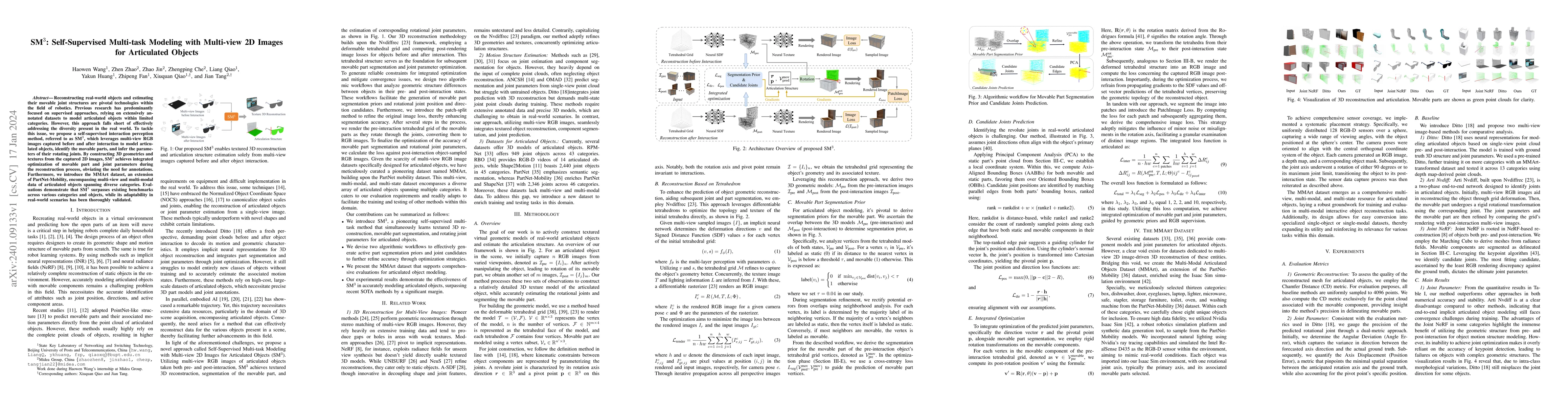 Thumbnail for SM$^3$: Self-Supervised Multi-task Modeling with Multi-view 2D Images
  for Articulated Objects