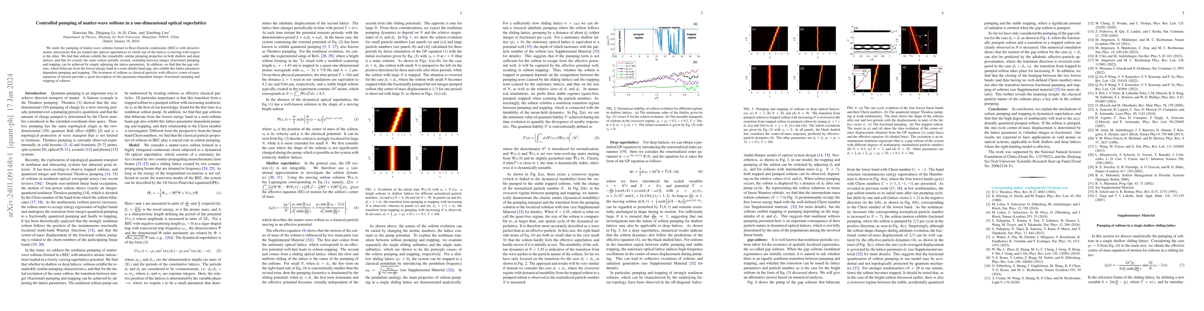 Thumbnail for Controlled pumping of matter-wave solitons in a one-dimensional optical
  superlattice