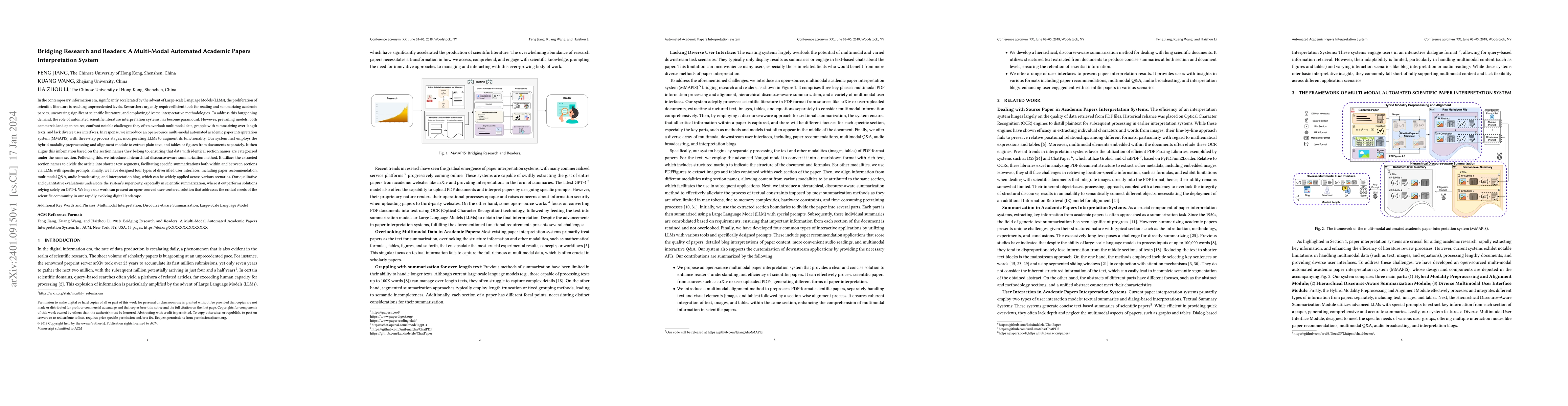 Thumbnail for Bridging Research and Readers: A Multi-Modal Automated Academic Papers
  Interpretation System