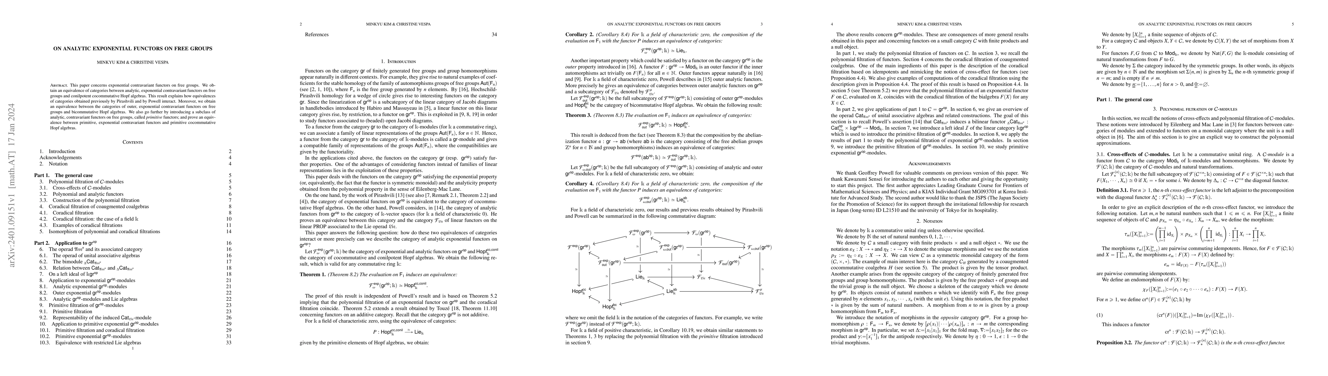 Thumbnail for On analytic exponential functors on free groups