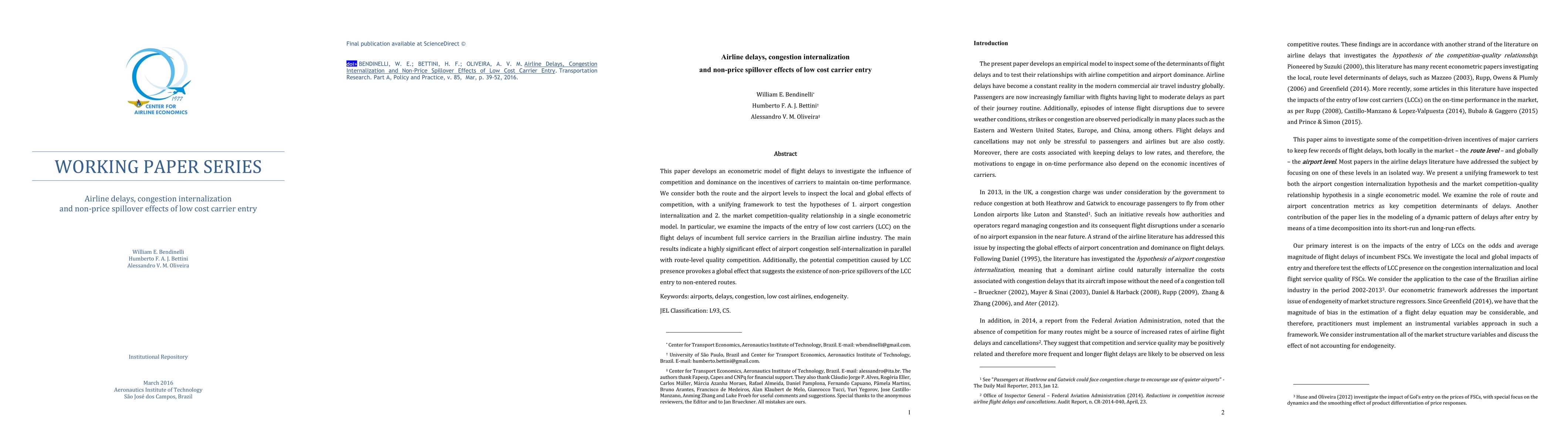 Thumbnail for Airline delays, congestion internalization and non-price spillover
  effects of low cost carrier entry