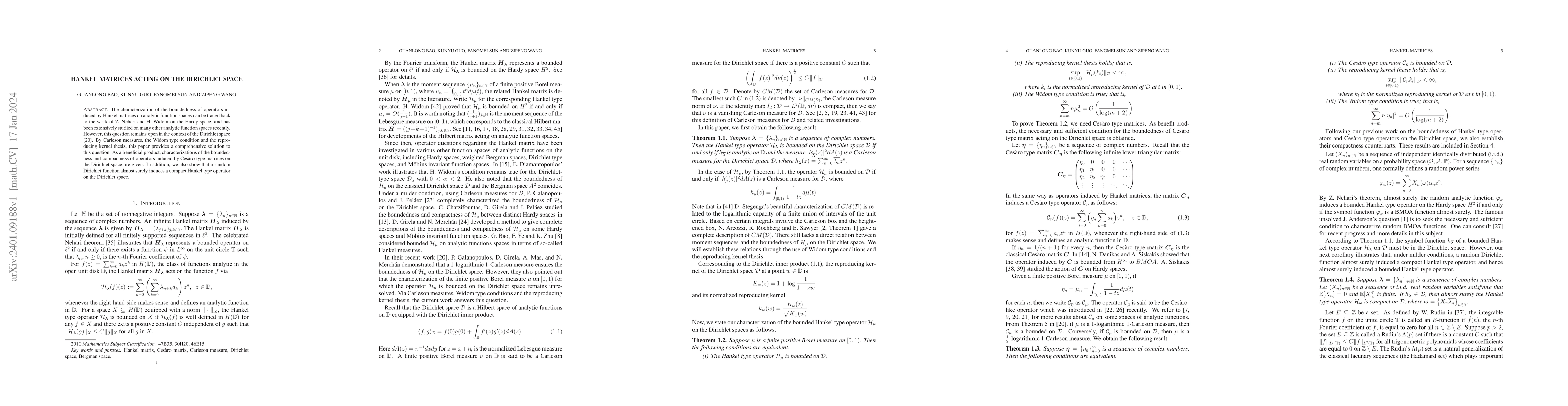 Thumbnail for Hankel matrices acting on the Dirichlet space