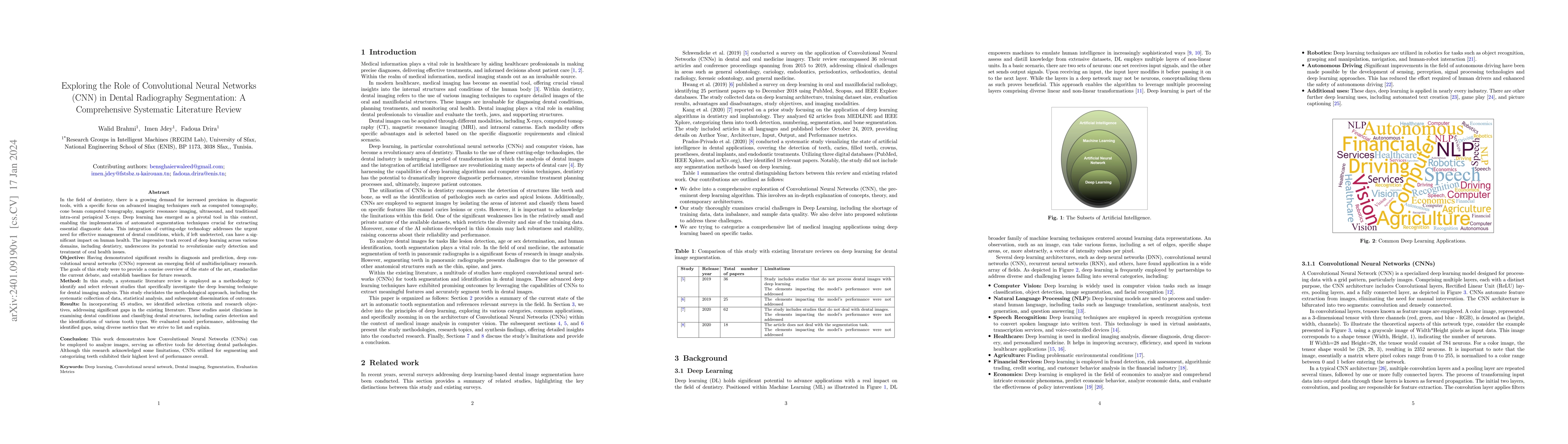 Thumbnail for Exploring the Role of Convolutional Neural Networks (CNN) in Dental
  Radiography Segmentation: A Comprehensive Systematic Literature Review
