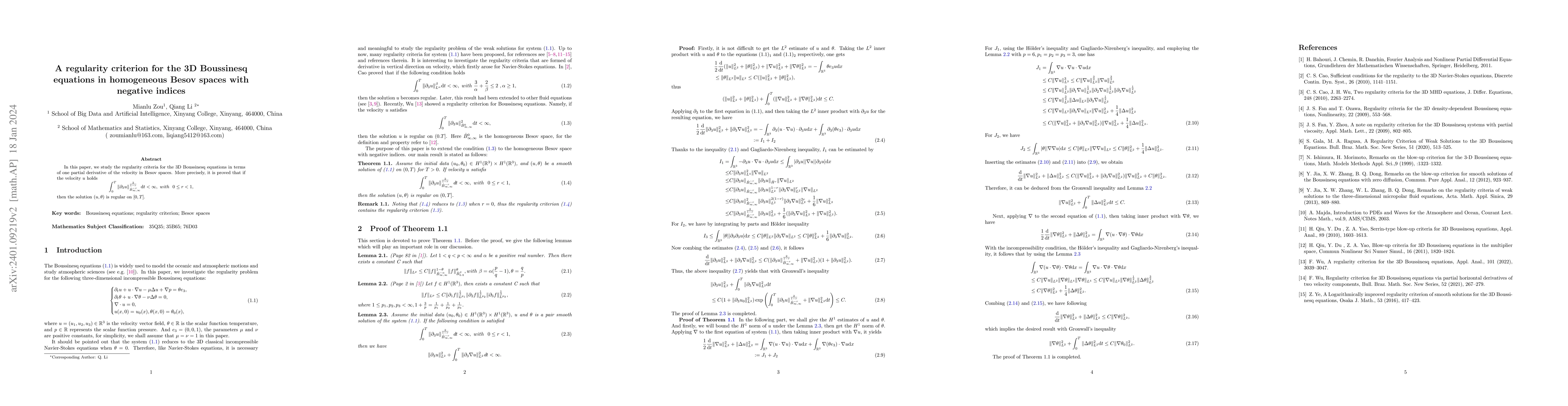 Thumbnail for A regularity criterion for the 3D Boussinesq equations in homogeneous
  Besov spaces with negative indices