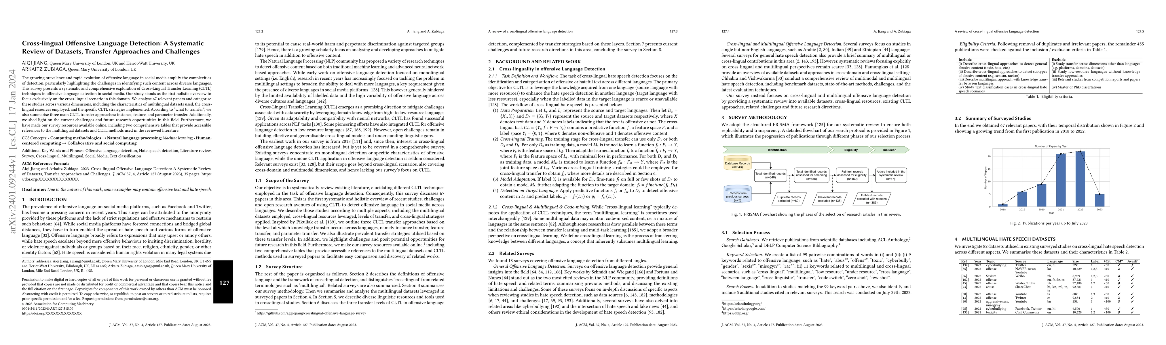 Thumbnail for Cross-lingual Offensive Language Detection: A Systematic Review of
  Datasets, Transfer Approaches and Challenges
