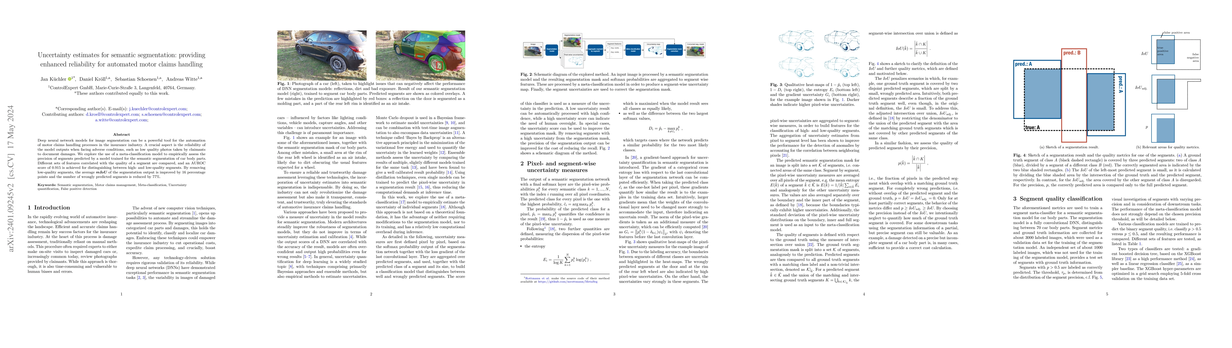 Thumbnail for Uncertainty estimates for semantic segmentation: providing enhanced
  reliability for automated motor claims handling