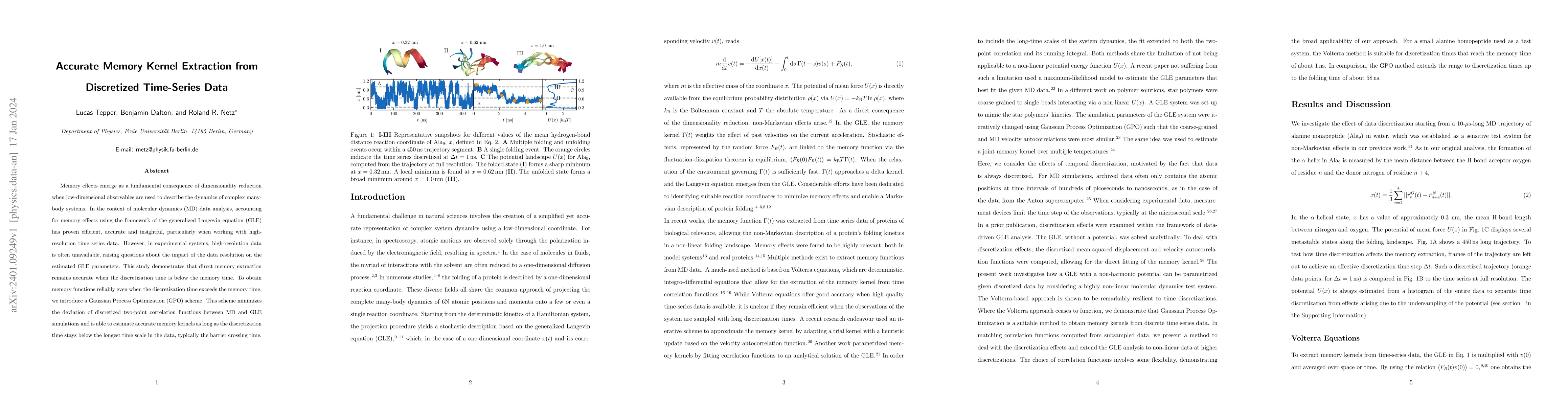 Thumbnail for Accurate Memory Kernel Extraction from Discretized Time Series Data