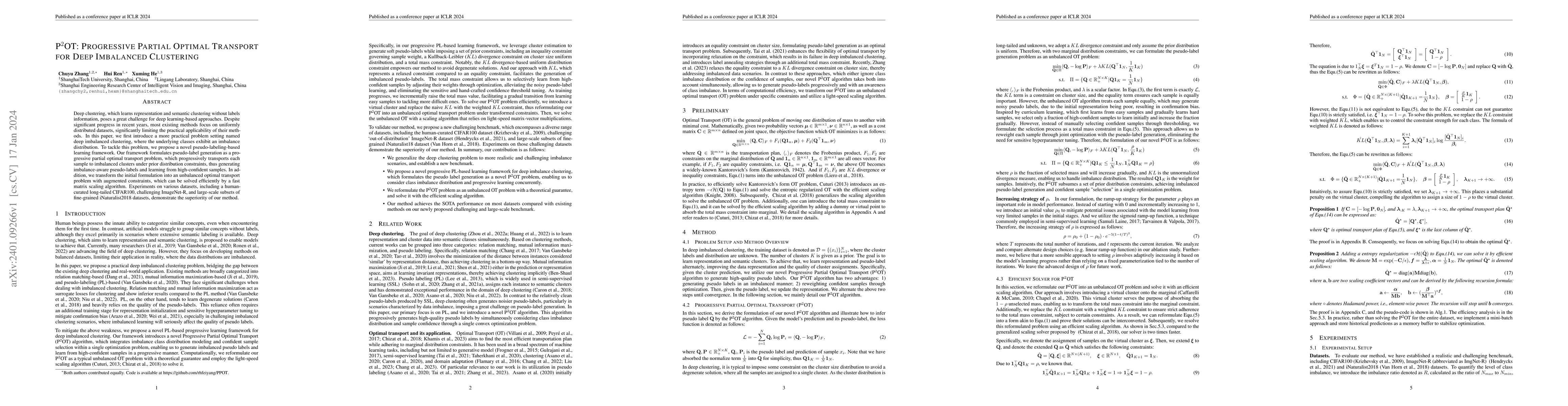 Thumbnail for P$^2$OT: Progressive Partial Optimal Transport for Deep Imbalanced
  Clustering