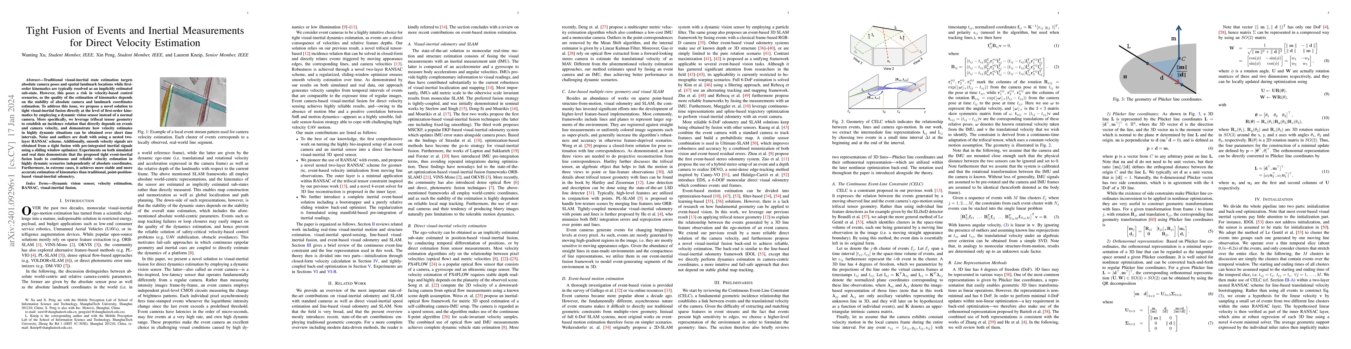 Thumbnail for Tight Fusion of Events and Inertial Measurements for Direct Velocity
  Estimation