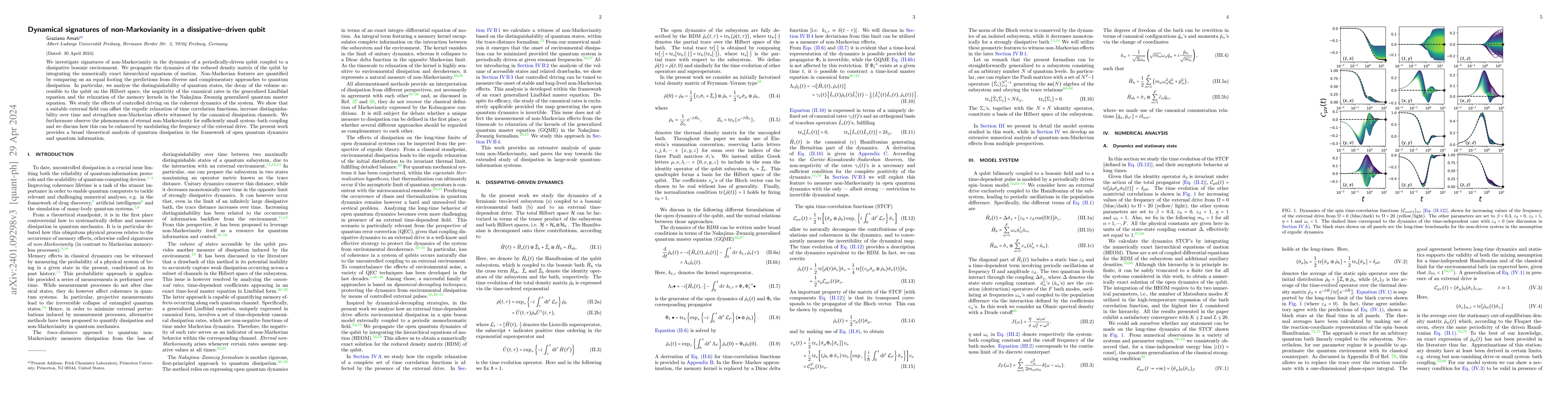 Thumbnail for Dynamical signatures of non-Markovianity in a dissipative-driven qubit