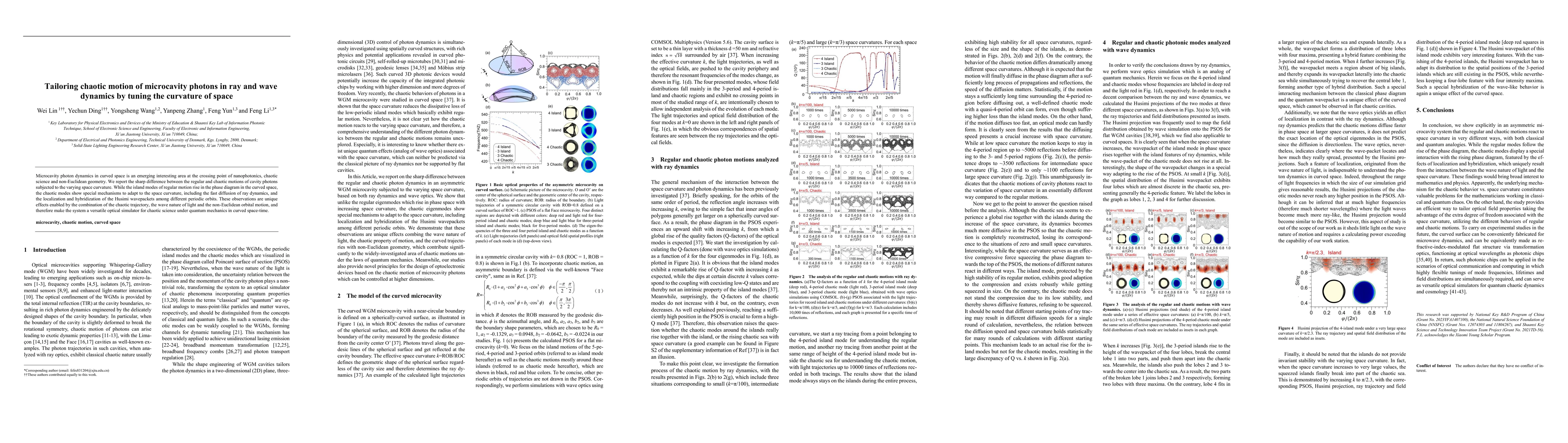 Thumbnail for Tailoring chaotic motion of microcavity photons in ray and wave dynamics
  by tuning the curvature of space