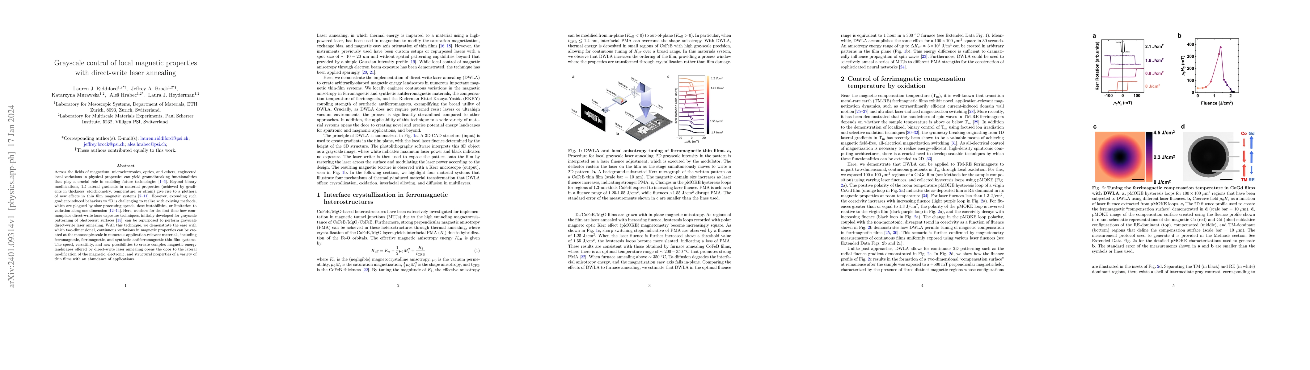 Thumbnail for Grayscale control of local magnetic properties with direct-write laser
  annealing