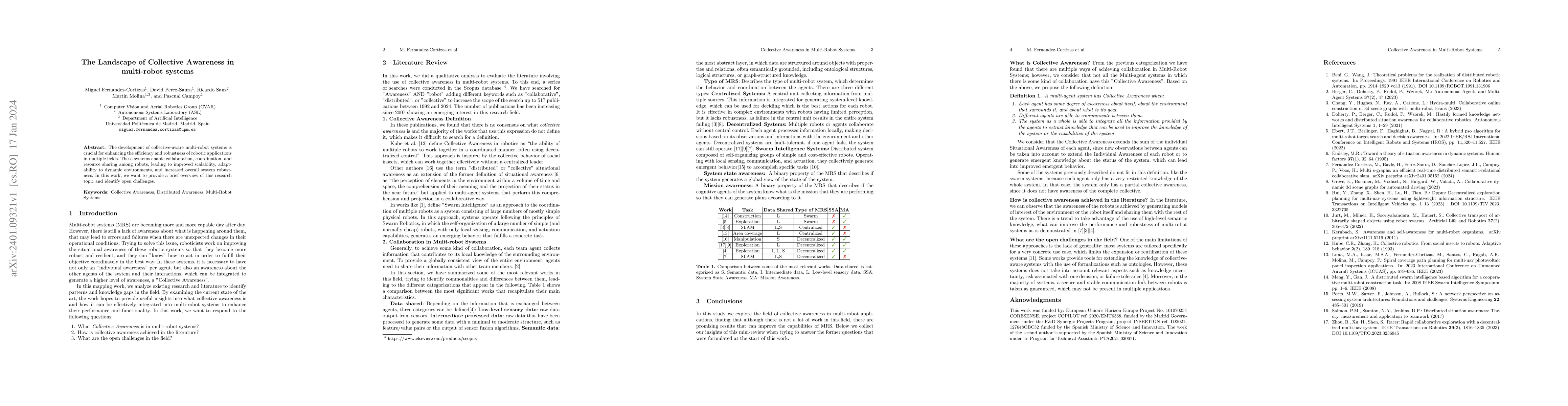 Thumbnail for The landscape of Collective Awareness in multi-robot systems