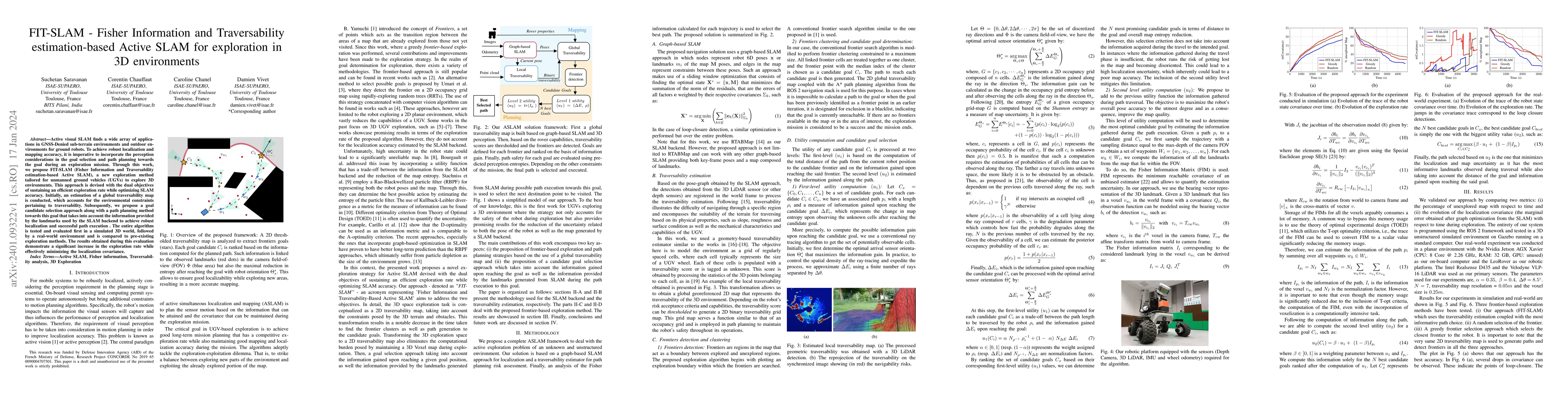 Thumbnail for FIT-SLAM -- Fisher Information and Traversability estimation-based
  Active SLAM for exploration in 3D environments