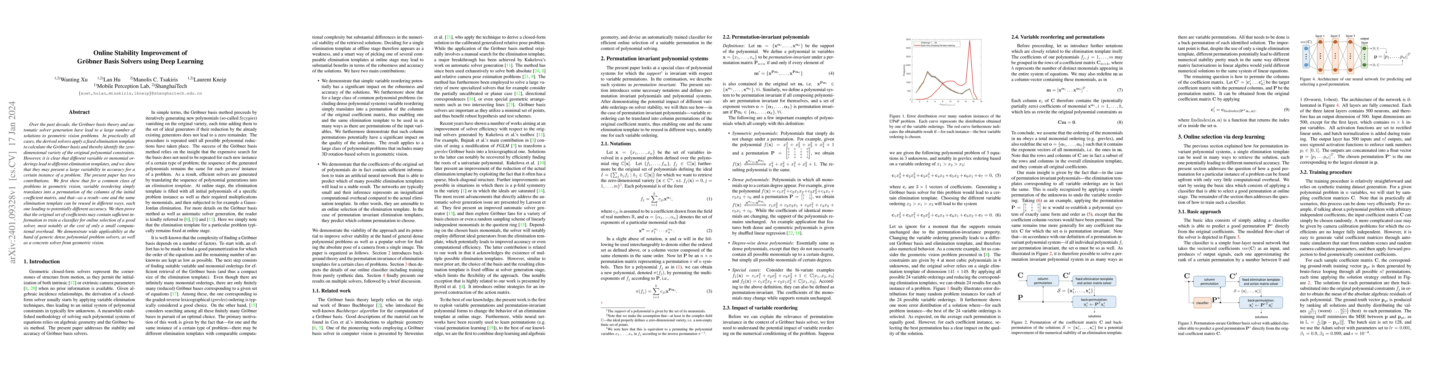 Thumbnail for Online Stability Improvement of Groebner Basis Solvers using Deep
  Learning