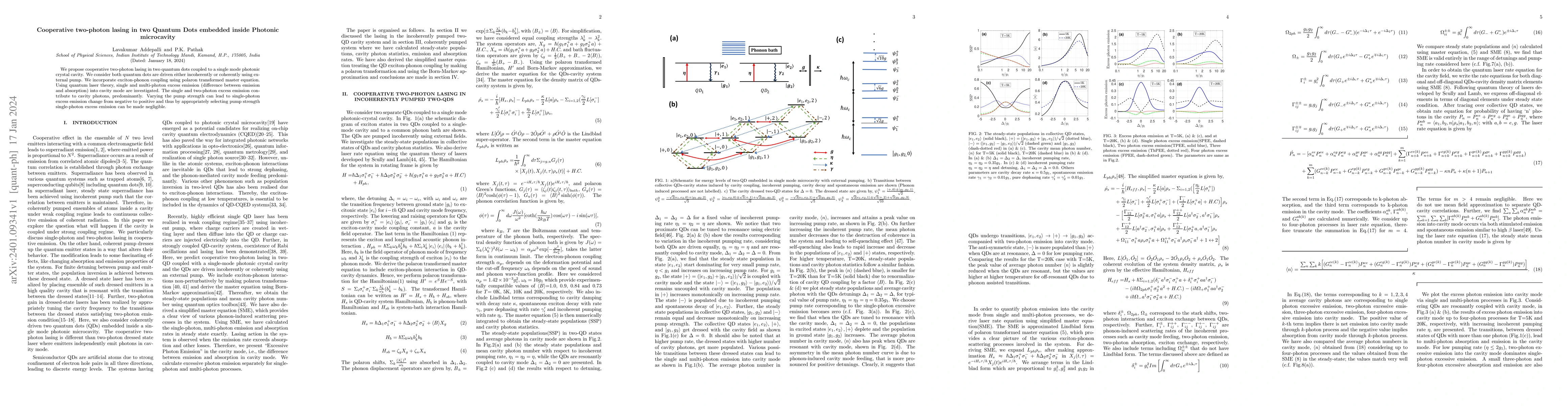 Thumbnail for Cooperative two-photon lasing in two Quantum Dots embedded inside
  Photonic microcavity