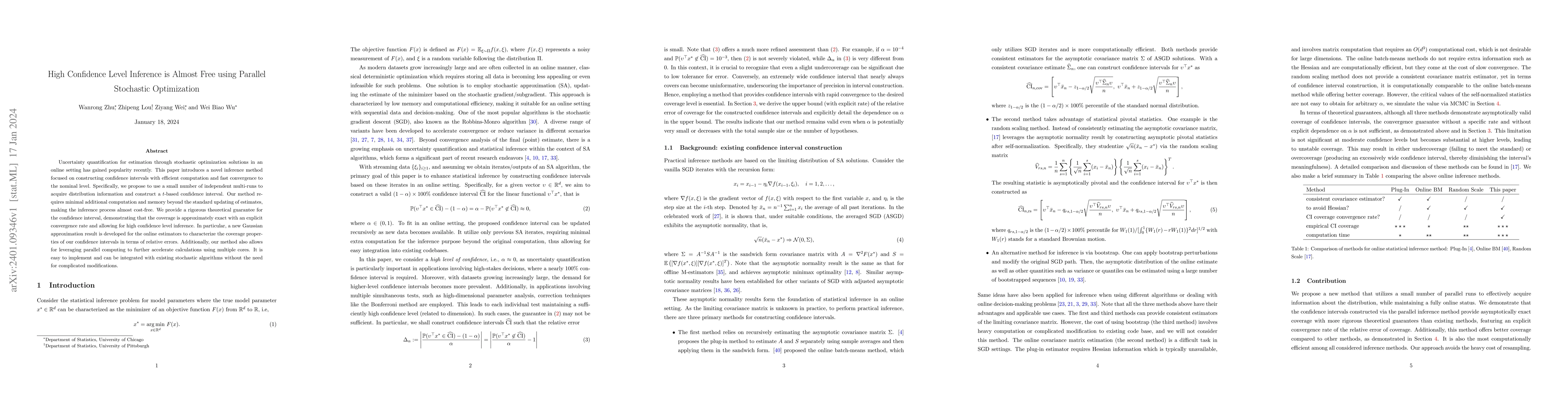 Thumbnail for High Confidence Level Inference is Almost Free using Parallel Stochastic
  Optimization