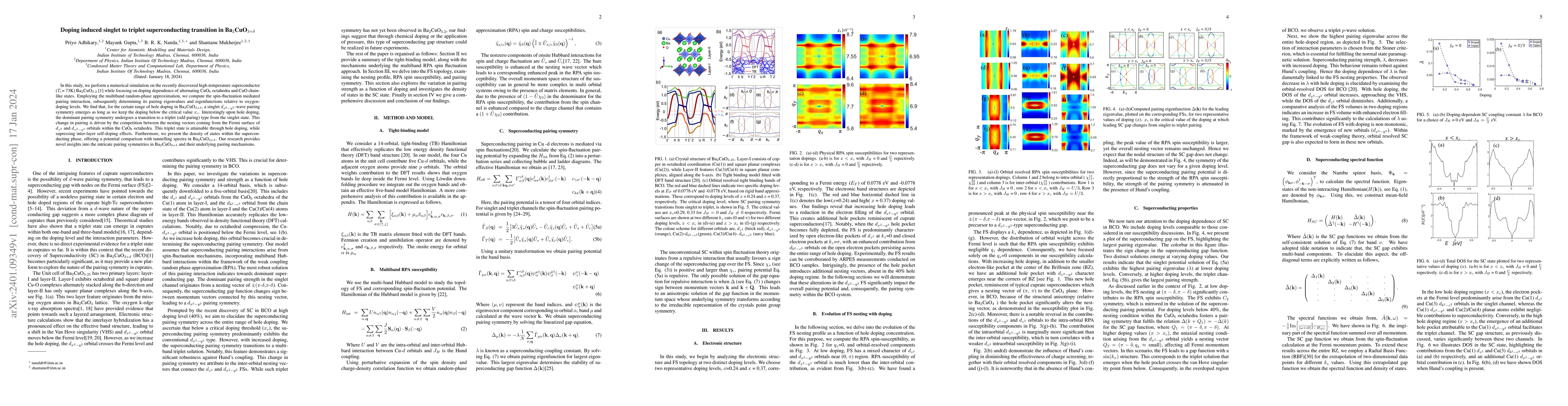 Thumbnail for Doping induced singlet to triplet superconducting transition in
  Ba$_{2}$CuO$_{3+\delta}$