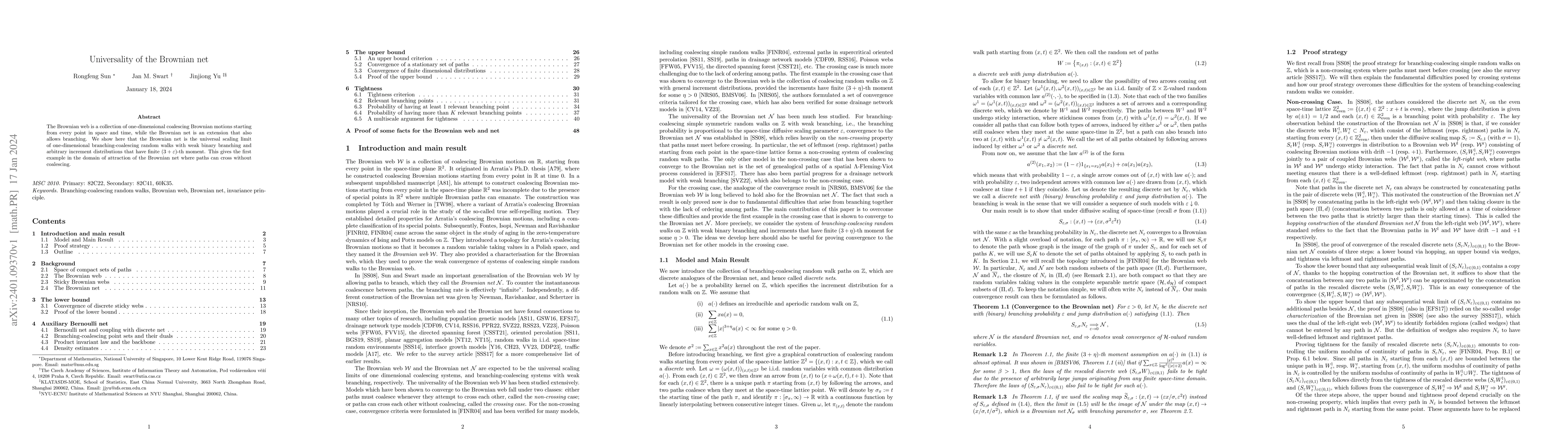 Thumbnail for Universality of the Brownian net