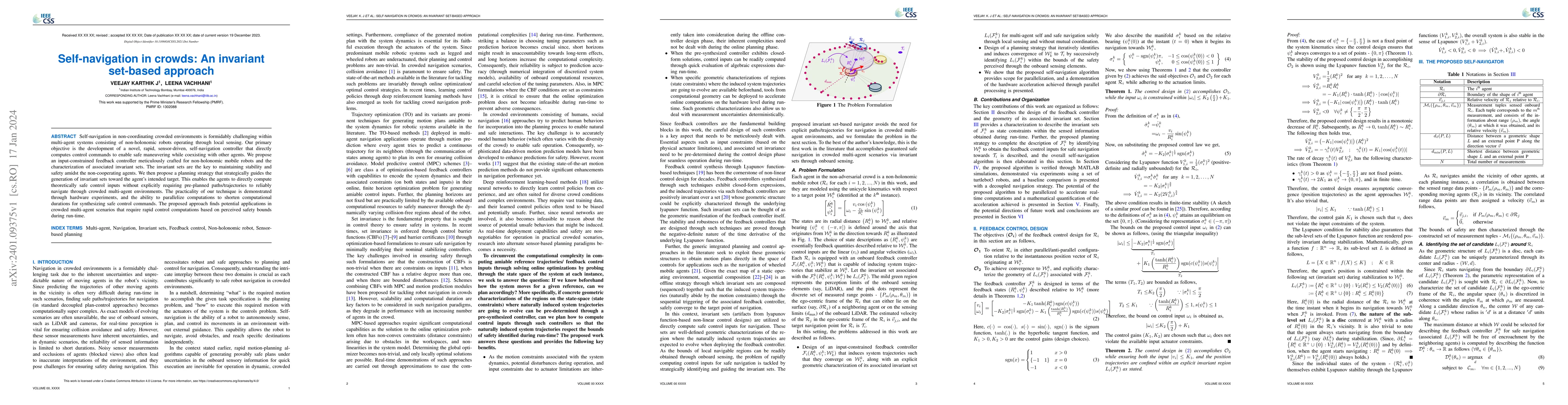 Thumbnail for Self-navigation in crowds: An invariant set-based approach