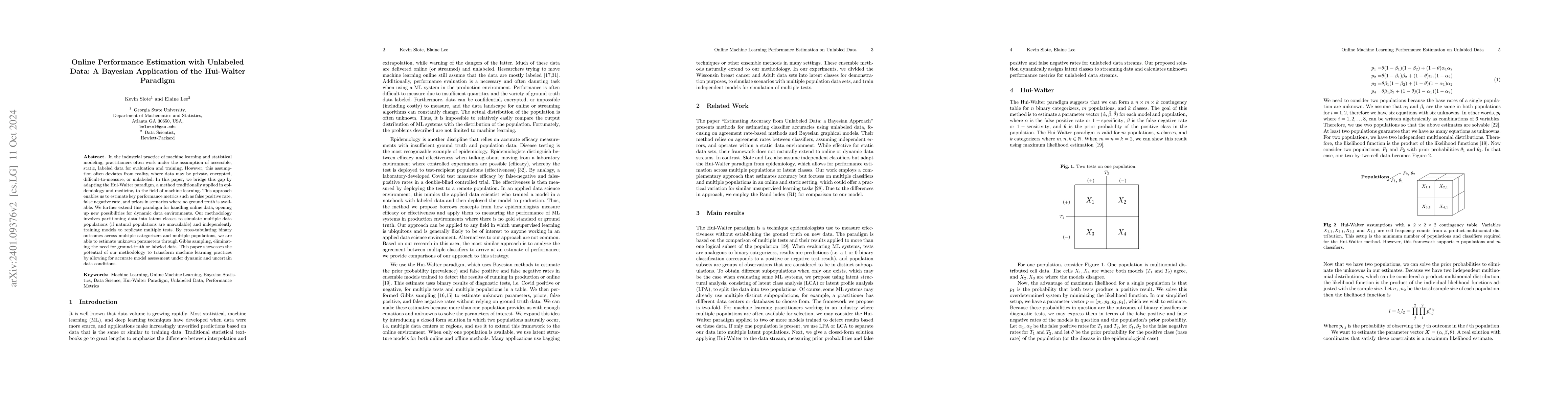 Thumbnail for Unlocking Unlabeled Data: Ensemble Learning with the Hui- Walter
  Paradigm for Performance Estimation in Online and Static Settings