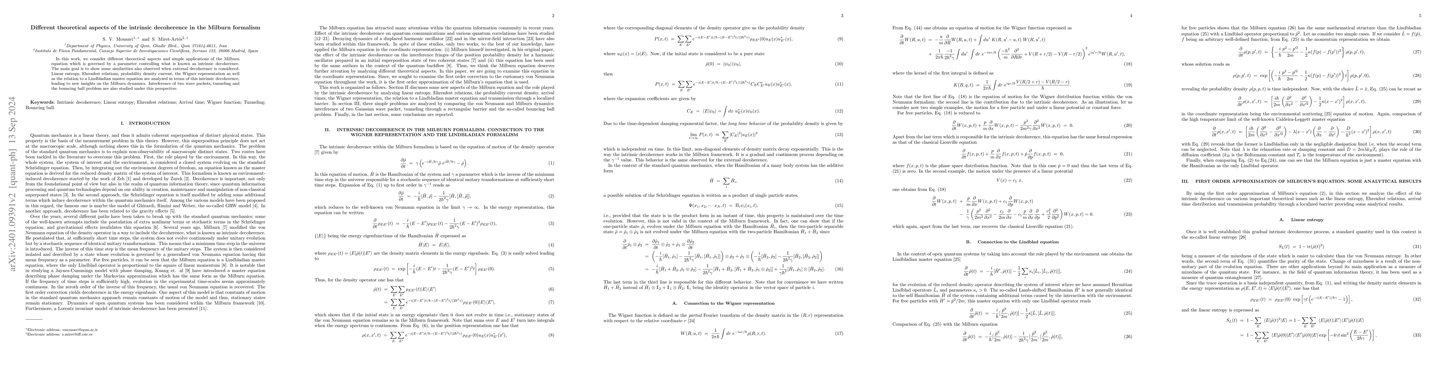 Thumbnail for A survey on the intrinsic decoherence in the Milburn formalism