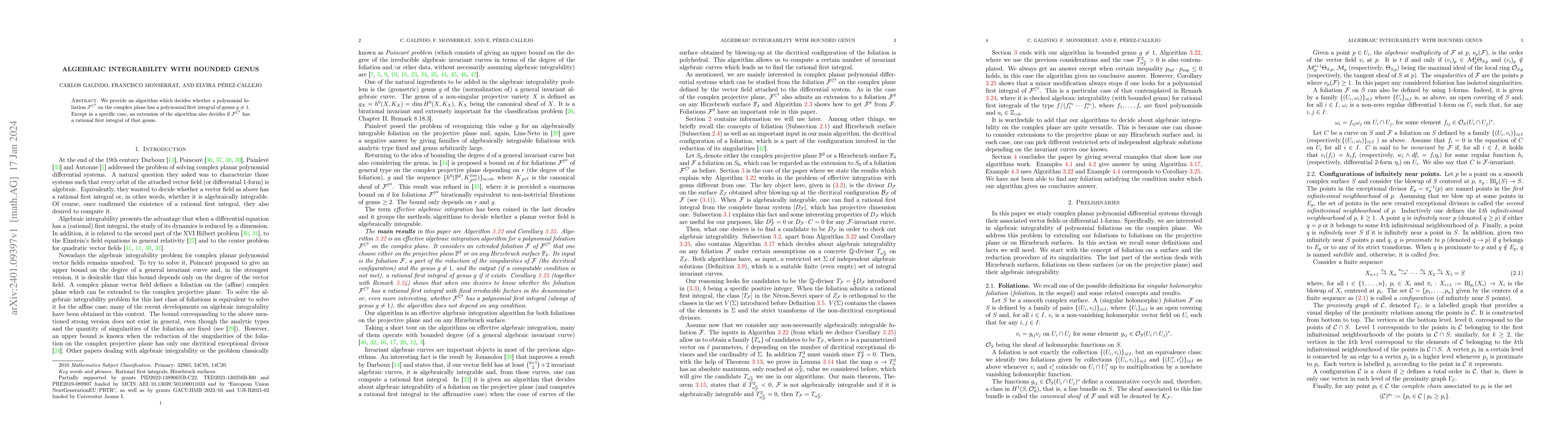 Thumbnail for Algebraic integrability with bounded genus