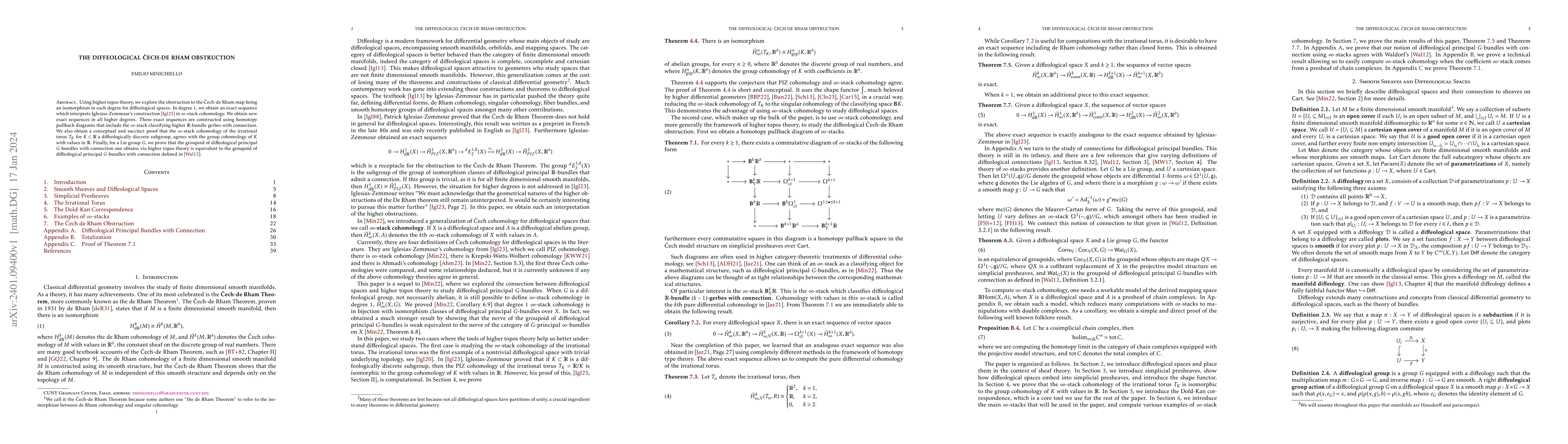 Thumbnail for The Diffeological \v{C}ech-de Rham Obstruction