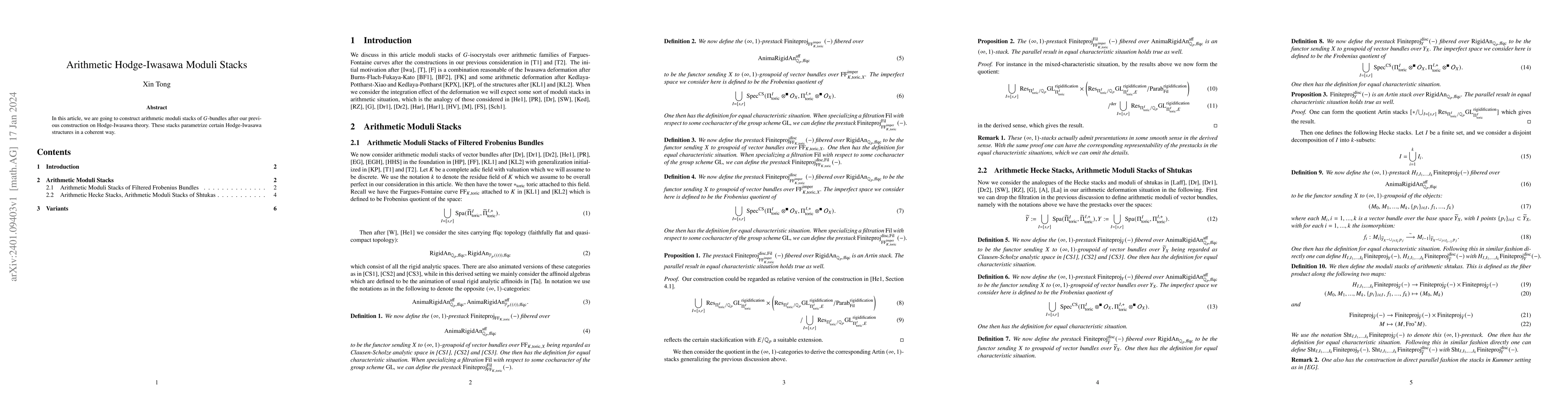 Thumbnail for Arithmetic Hodge-Iwasawa Moduli Stacks