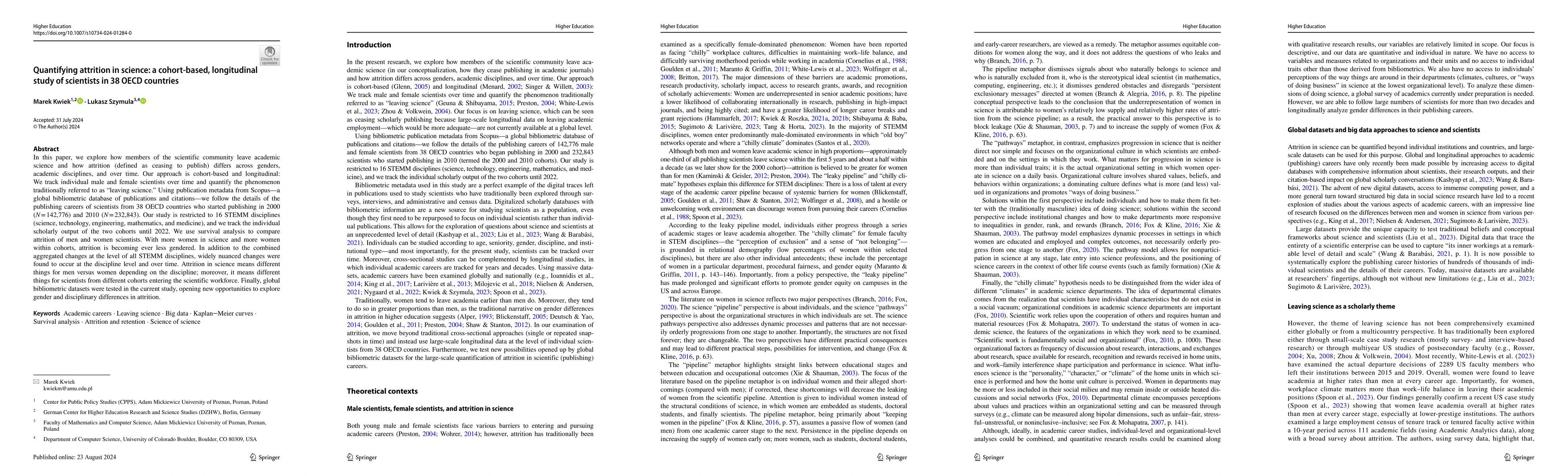 Thumbnail for Quantifying Attrition in Science: A Cohort-Based, Longitudinal Study of
  Scientists in 38 OECD Countries