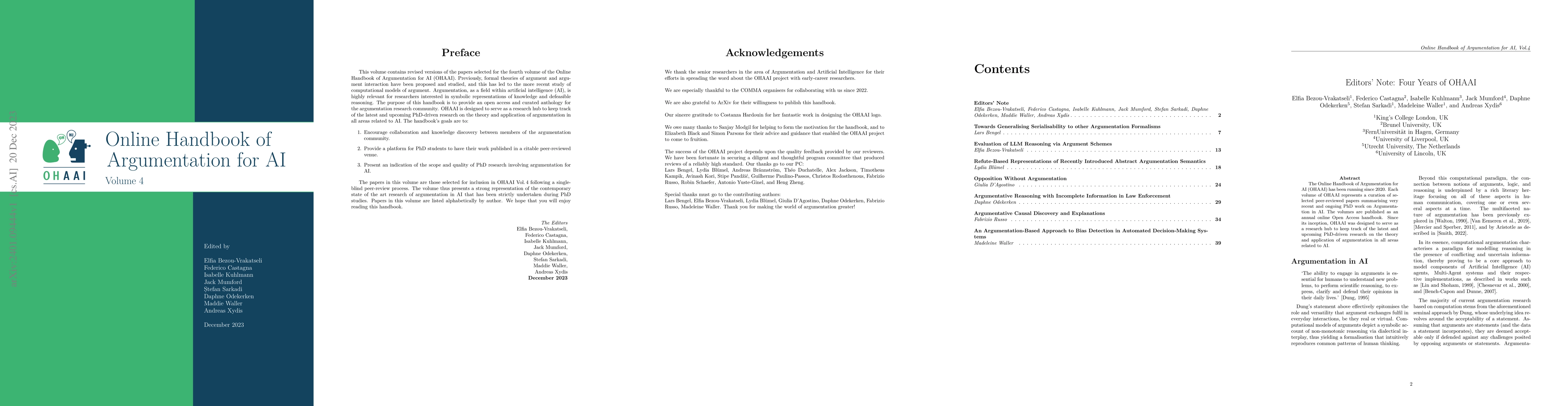 Thumbnail for Online Handbook of Argumentation for AI: Volume 4