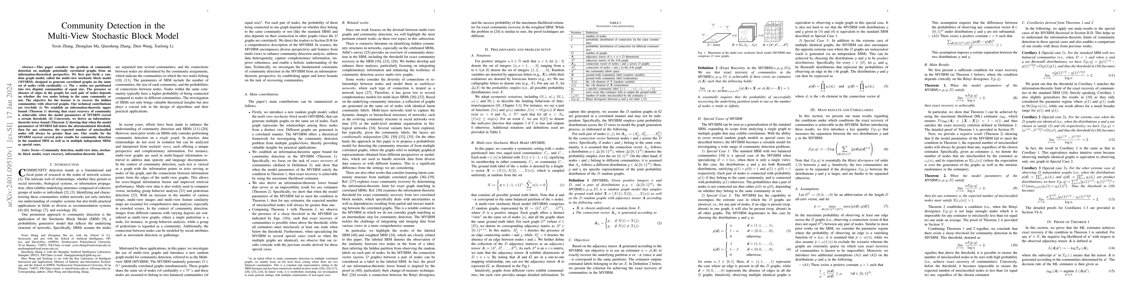 Thumbnail for Community Detection in the Multi-View Stochastic Block Model