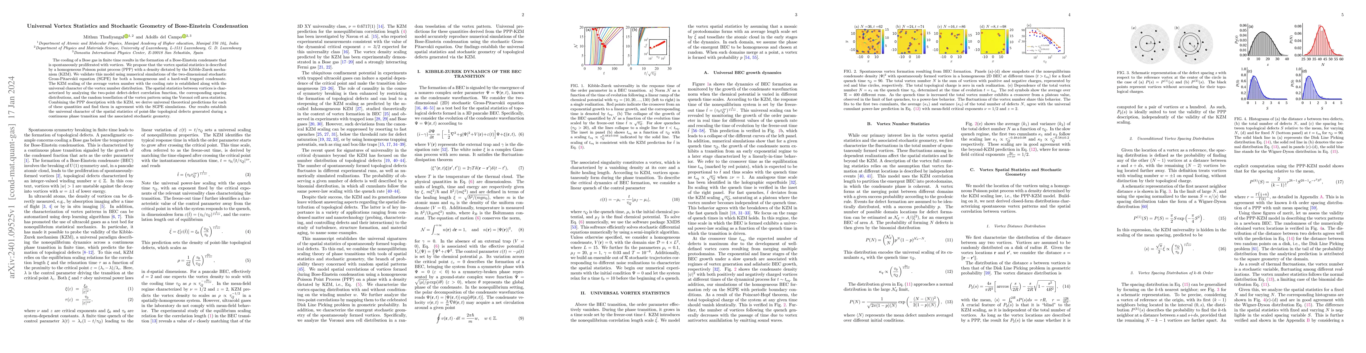Thumbnail for Universal Vortex Statistics and Stochastic Geometry of Bose-Einstein
  Condensation