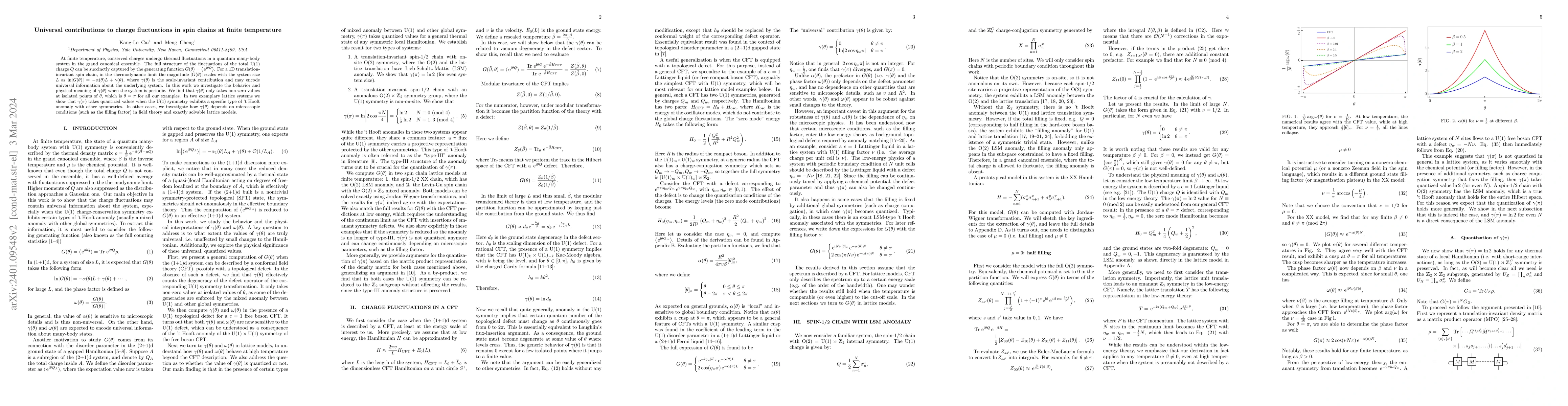 Thumbnail for Universal contributions to charge fluctuations in spin chains at finite
  temperature