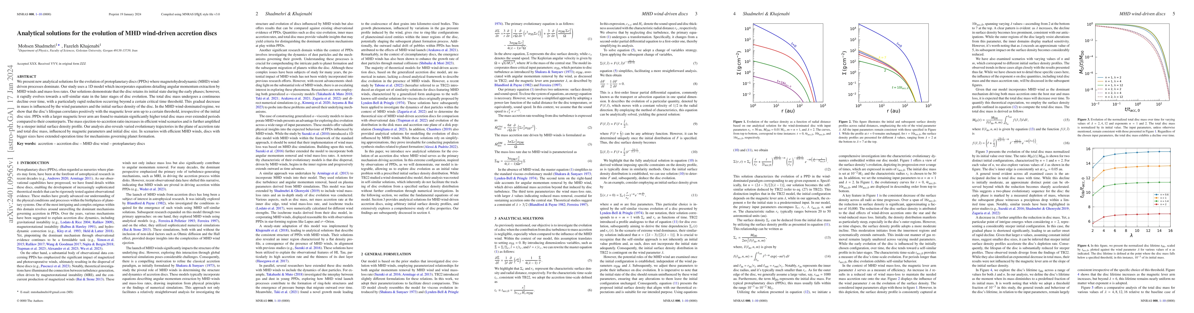 Thumbnail for Analytical solutions for the evolution of MHD wind-driven accretion
  discs