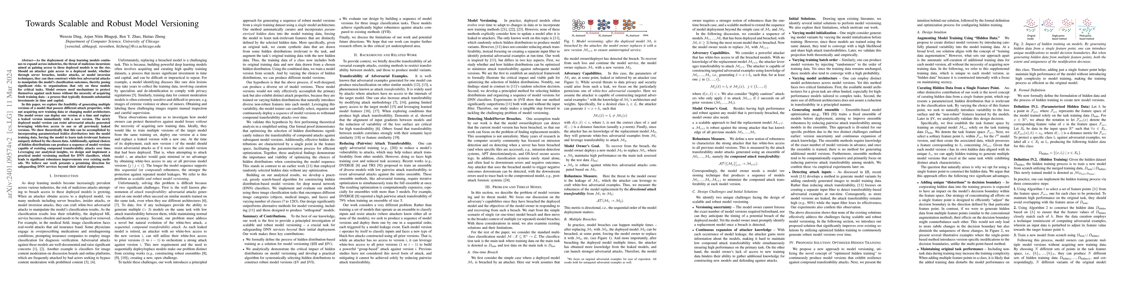 Thumbnail for Towards Scalable and Robust Model Versioning