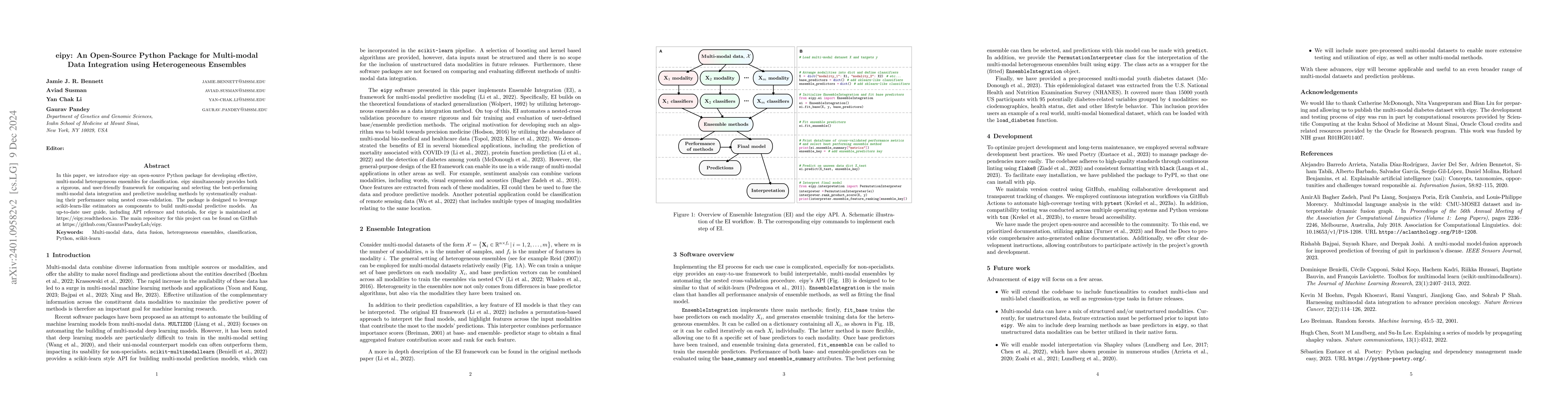 Thumbnail for eipy: An Open-Source Python Package for Multi-modal Data Integration
  using Heterogeneous Ensembles